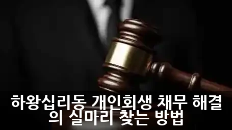 하왕십리동 개인회생, 채무 해결의 실마리 찾는 방법